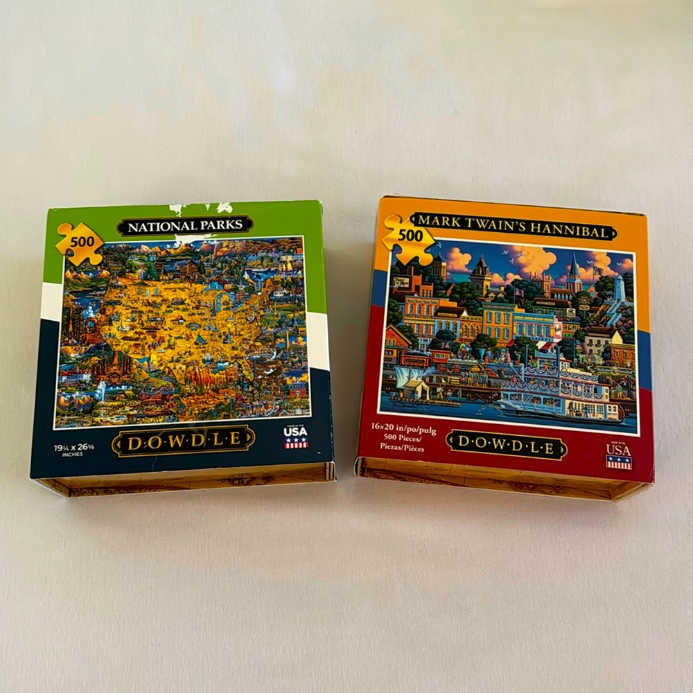 Set of 2 Dowdle 500 piece puzzles.  EUC.